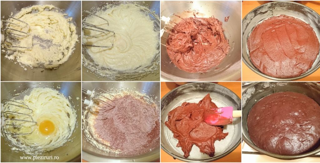 Tort Trio cu crema de branza ciocolata si zmeura