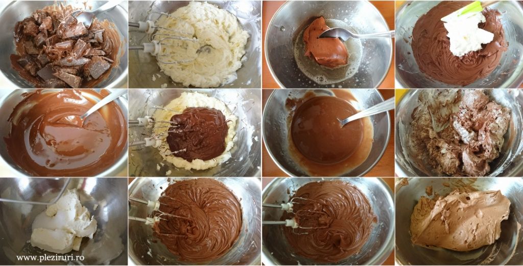 Tort Trio cu crema de branza ciocolata si zmeura