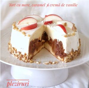 Tort cu mere, caramel si crema de vanilie